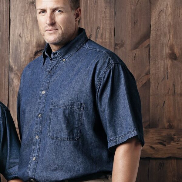 Denim Short Sleeve Shirt Tall Sizes Thumbnail